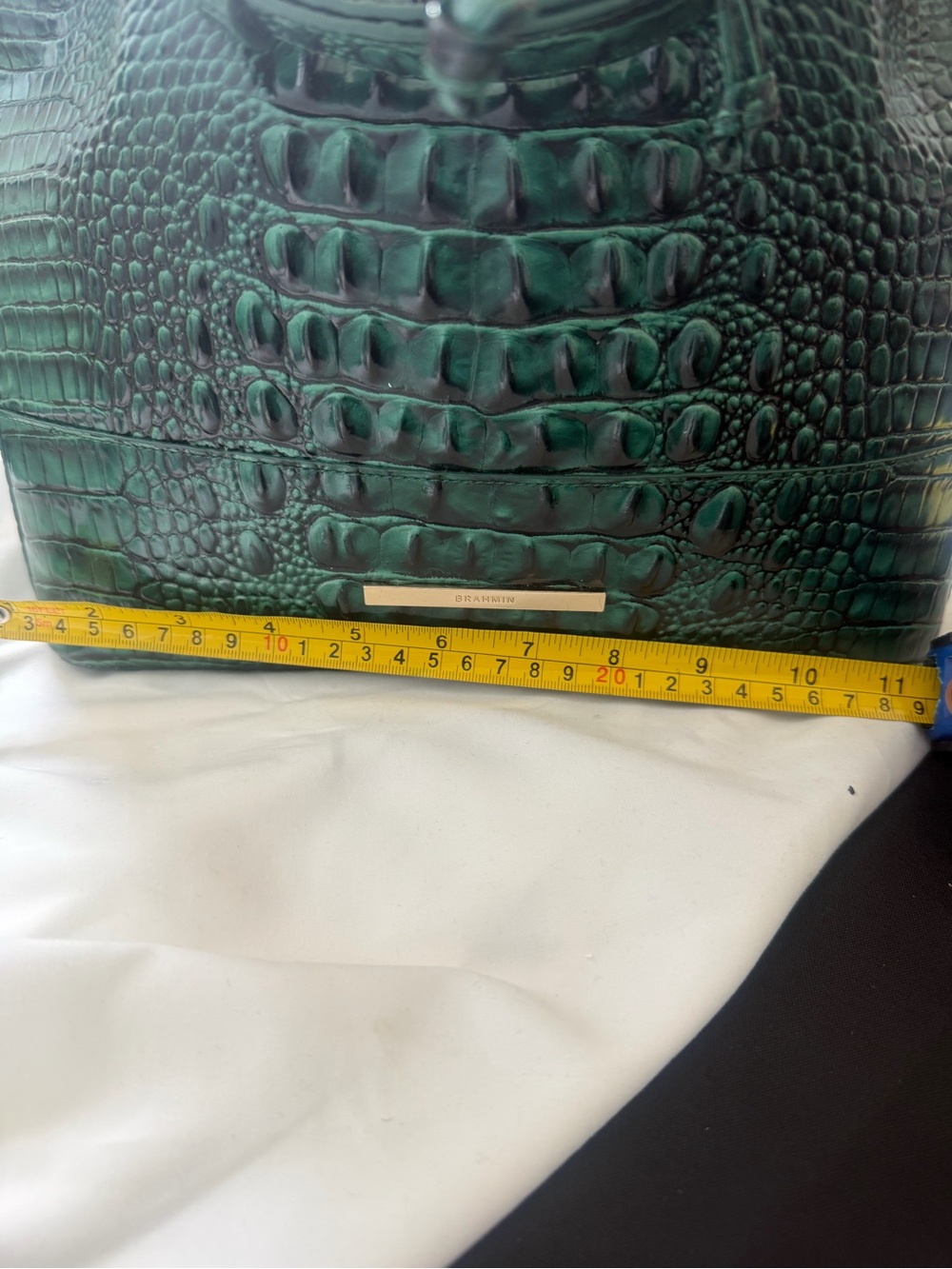 Brahmin Emerald Melbourne Crocodile-Embossed Shoulder Bag in Marlowe - Picture 15 of 16